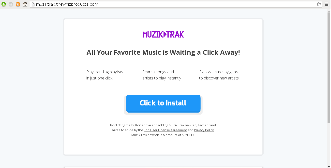 rimuovere Muziktrak.thewhizproducts.com