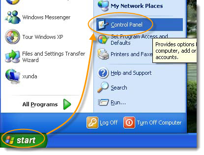 Step 9 Control panel How to Remove Malware From Windows XP