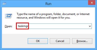 Type taskmgr in run box
