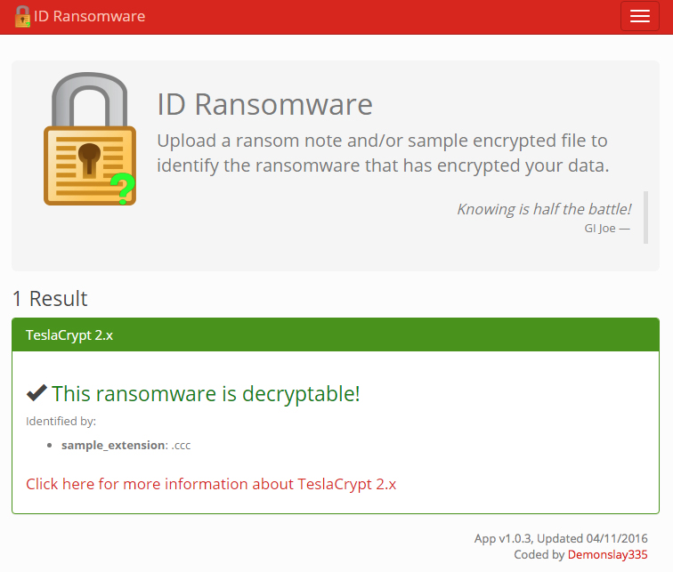 Identificación ransomware