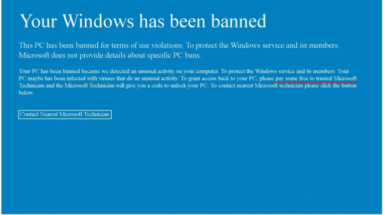 usuwać "okna hasbeen Banned" Screenlocker