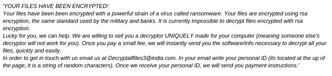 supprimer Decryptallfiles3@india.com