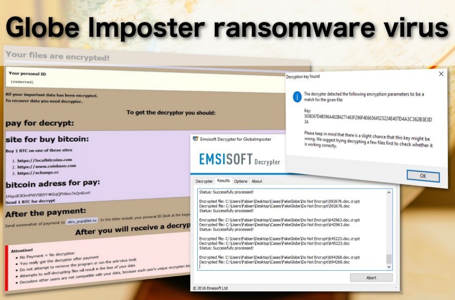 Eliminare Globe Imposter ransomware