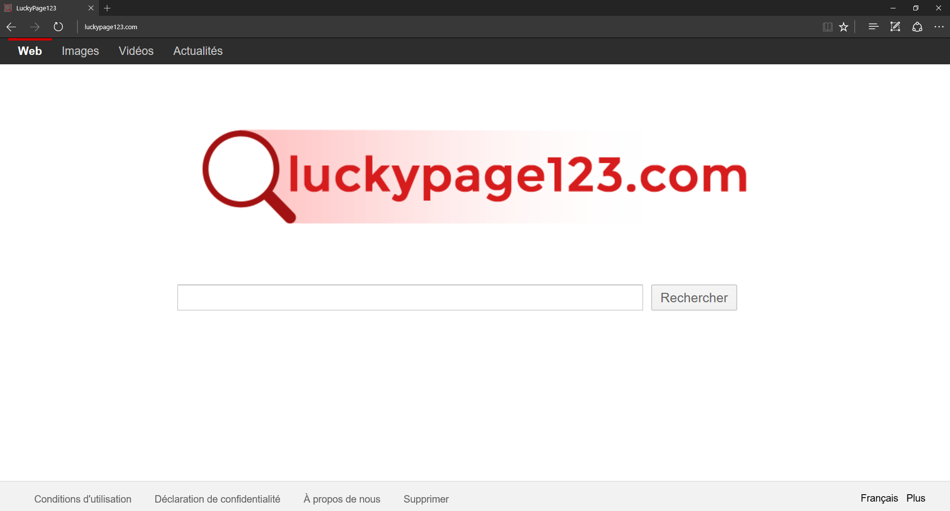 supprimer LuckyPage123.com