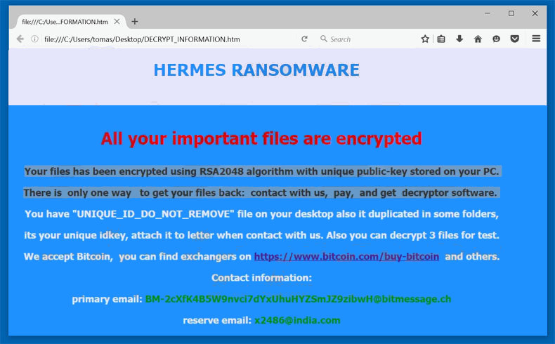 Hermes Ransomware