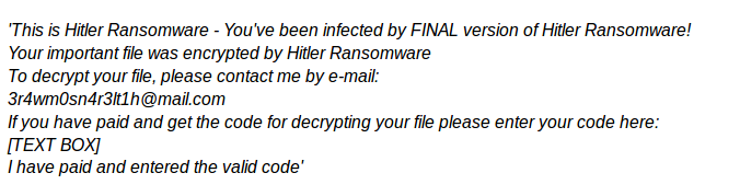 ‘This is Hitler’ Ransomware