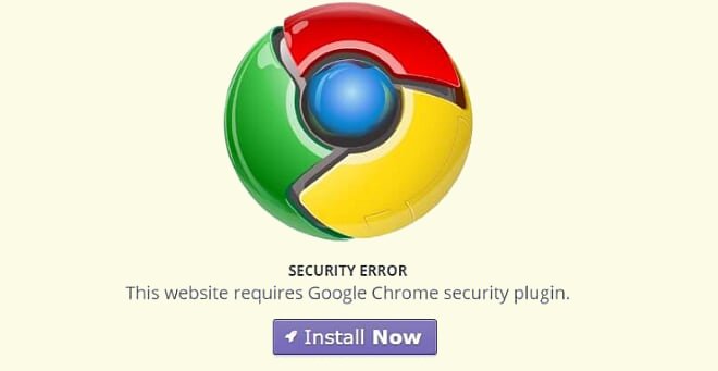Excluir um erro € œSecurity: Este site requer o Google Chrome pluginâ segurança €