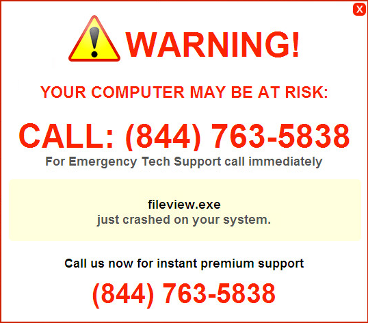 844-763-5838 Tech Support Scam entfernen