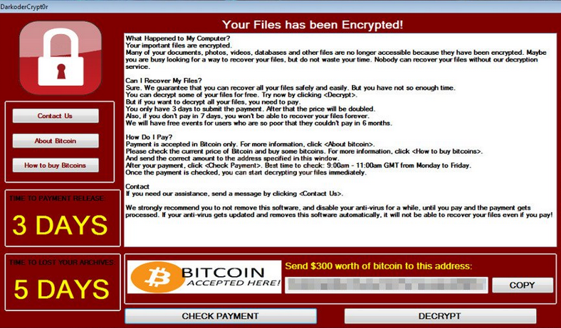 Supprimer DarkoderCrypt0r ransomware