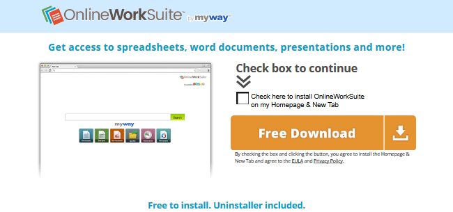 remove OnlineWorkSuite Toolbar
