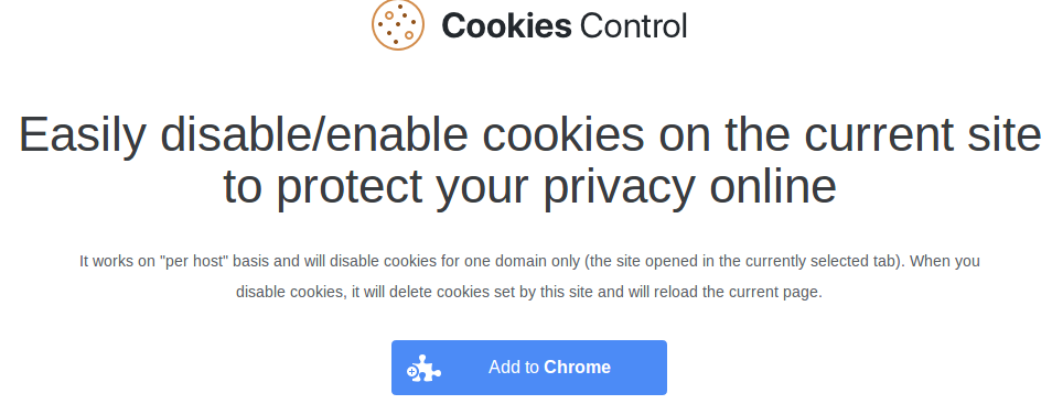 Extensão de controle de cookies