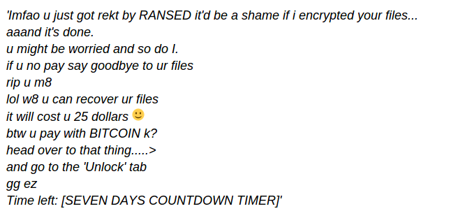 Rimuovere Ransed Ransomware