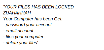 Rimuovere Zuahahhah Ransomware