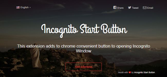 remove Incognito Start Button