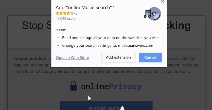 Rimuovere Search OnlineMusic