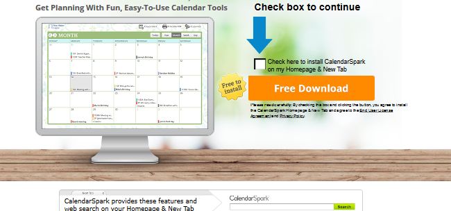 Supprimer la barre d'outils CalendarSpark