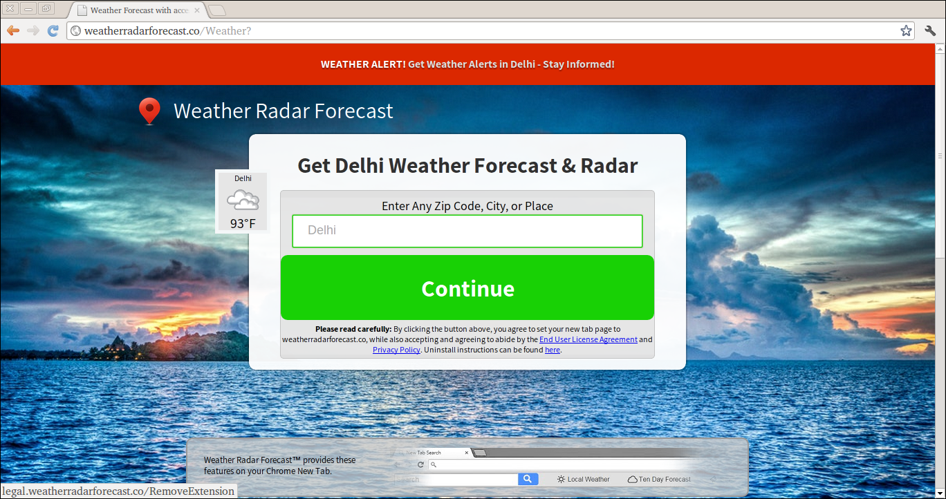 Supprimer la météo Radar Forecast