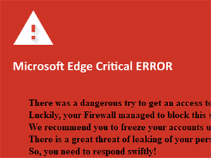 supprimer Microsoft Edge Critical Error Pop-up