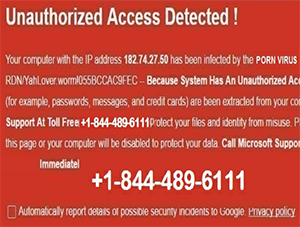 remove Unauthorised Access Detected