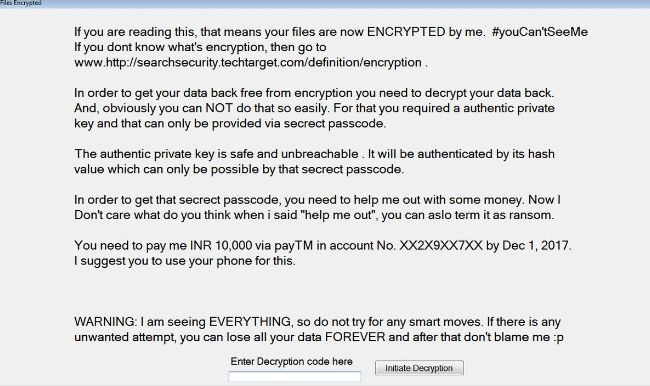 Ransom Message of IGotYou Ransomware