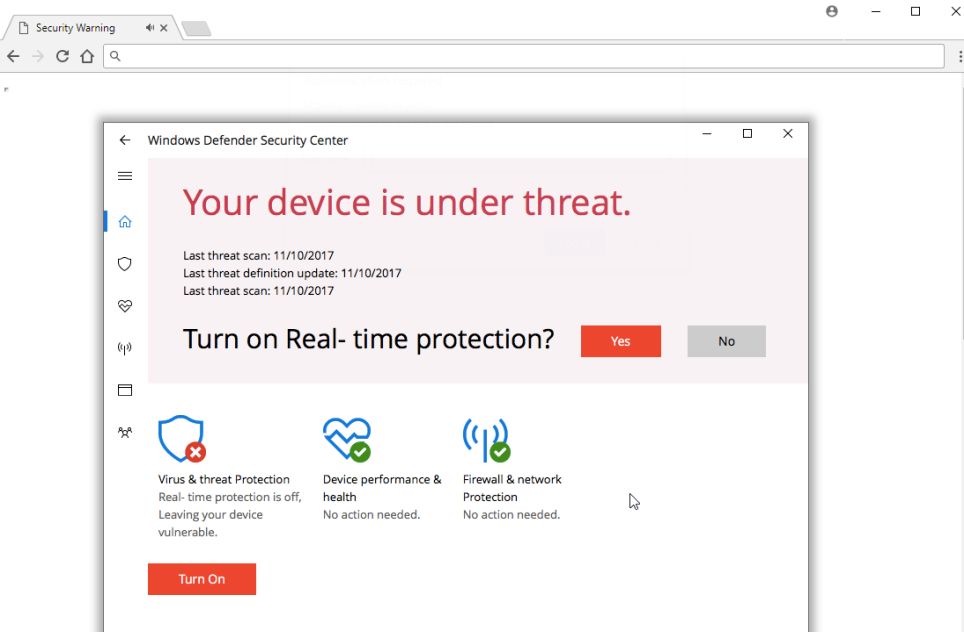 remove Your device is under threat Pop-ups