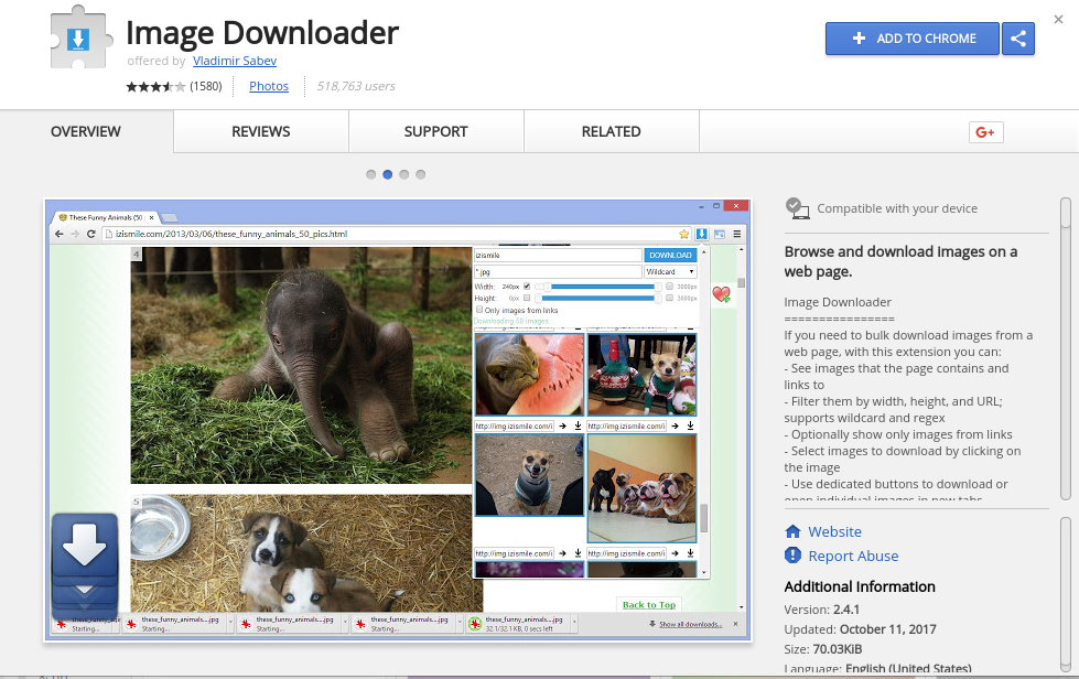 rimuovere l'estensione Chrome di Image Downloader