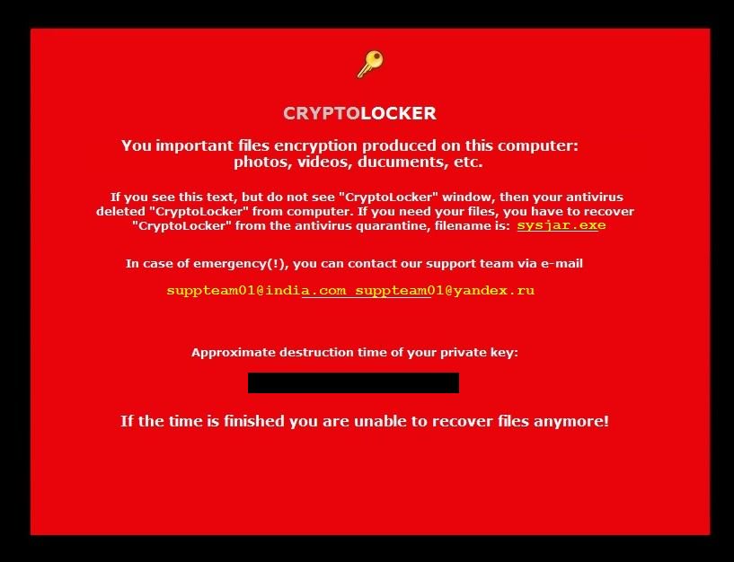 desinstalar CryptoLocker Ransomware