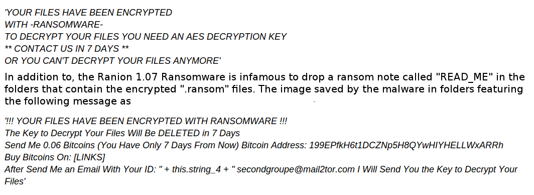supprimer Ranion 1.07 Ransomware