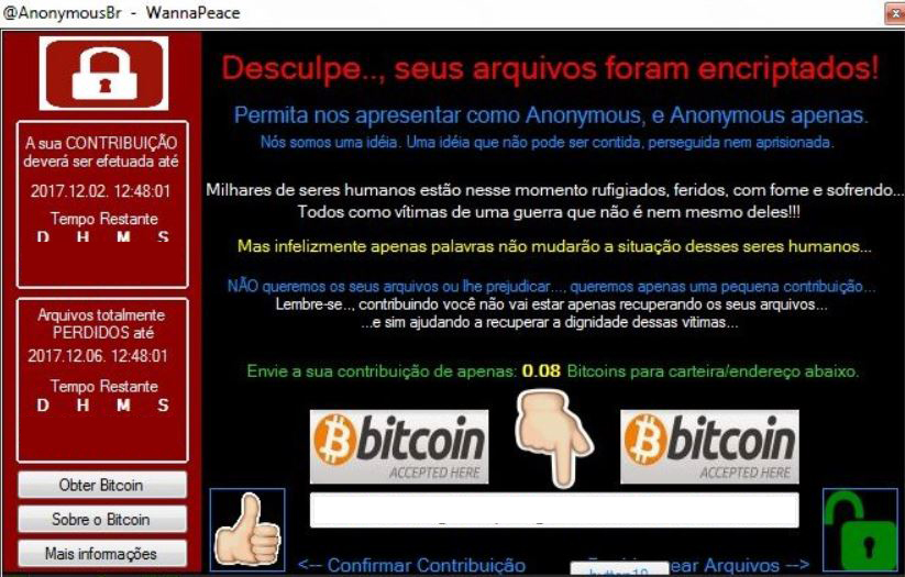 Lösegeld-Botschaft von WannaPeace Ransomware