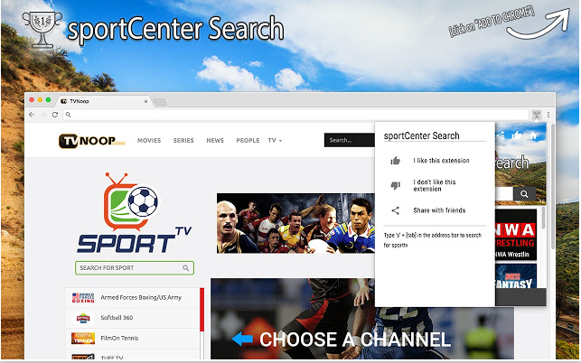 rimuovere l'estensione di ricerca di SportCenter