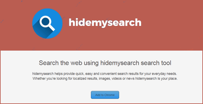 rimuovere Hidemysearch