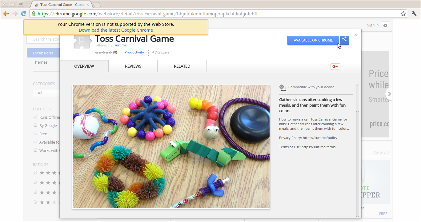 Delete Toss Carnival Game Extension