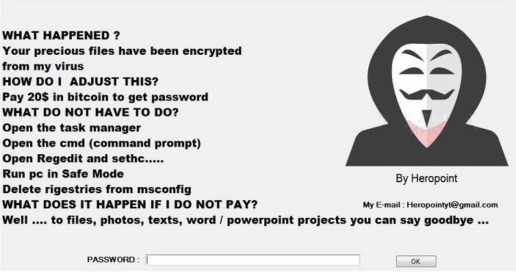rimuovere Heropoint Ransomware