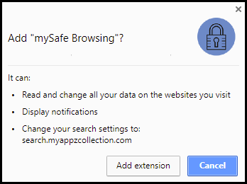 Delete mySafe Browsing Extension