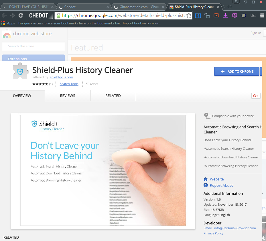 eliminar Shield-Plus History Cleaner