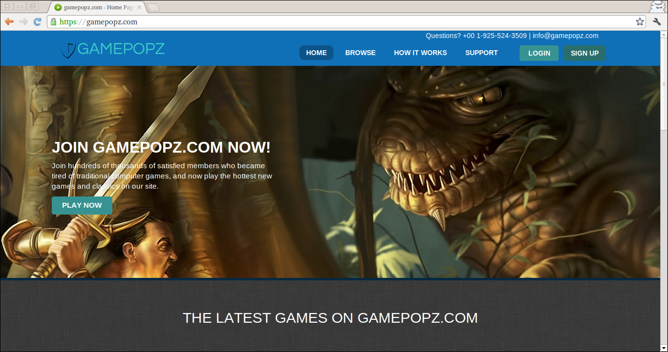 Löschen Sie Gamepopz.com