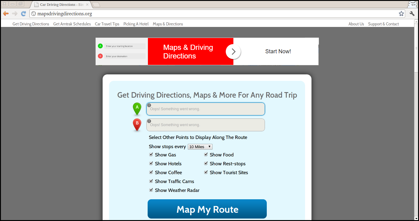 Eliminar direcciones de conducción de mapas