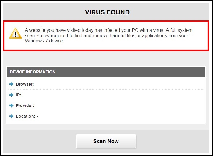 Delete Virus Found!! pop-up