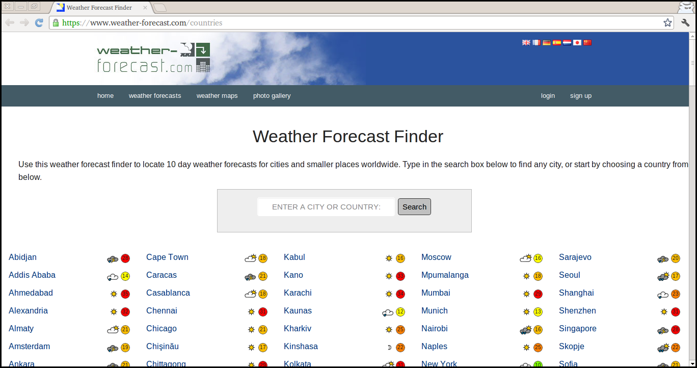 Usuń wyszukiwarkę prognoz pogody