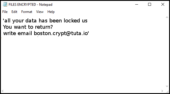 Ransom Note of Boost Ransomware