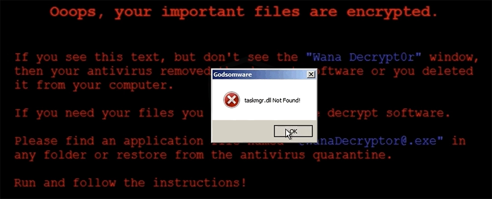 Note de rançon de Godsomware Ransomware