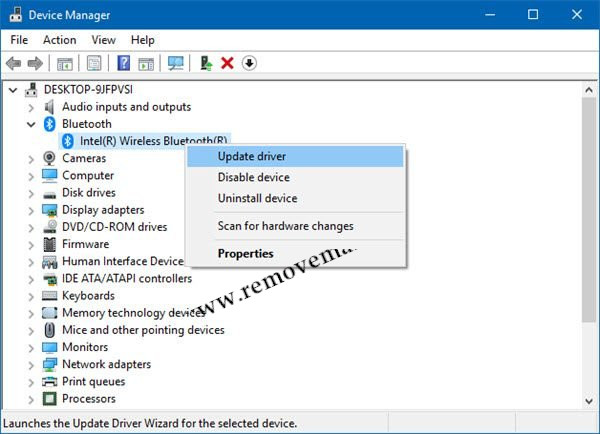 update Bluetooth drivers windows 10 600x434 1 Resolve Bluetooth Not Available Issue On Windows 10