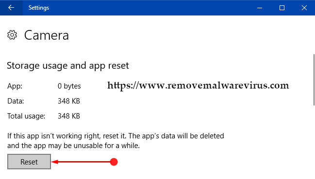 How to Reset Camera App in Windows 10 Picture 3 (Fixed) Webcam Error Code 0xA00F4271 (0x80070001) on Windows