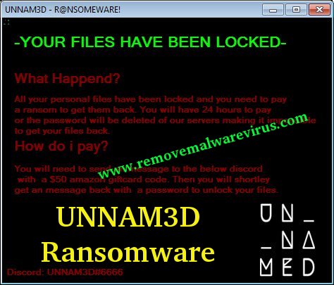 Ransom Hinweis zu UNNAM3D Ransomware