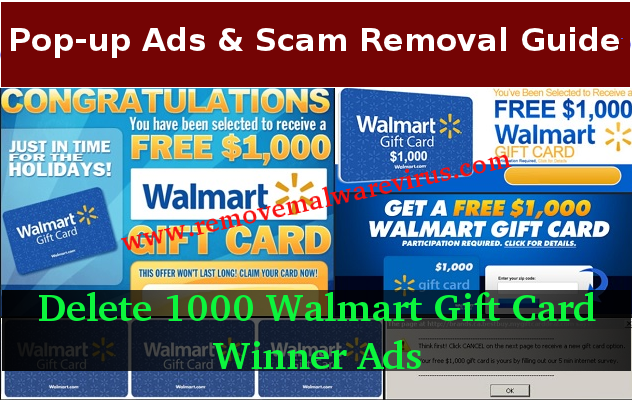 Delete 1000 Walmart Gift Card Winner Ads