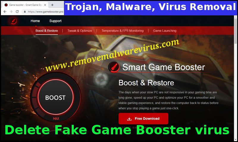 Delete Fake Game Booster virus