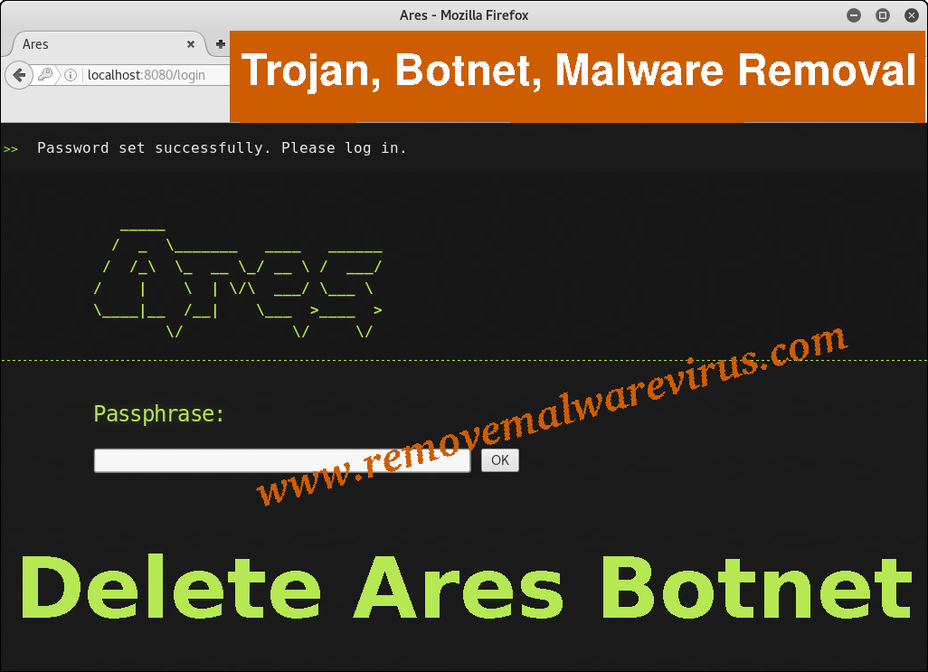 Delete Ares Botnet